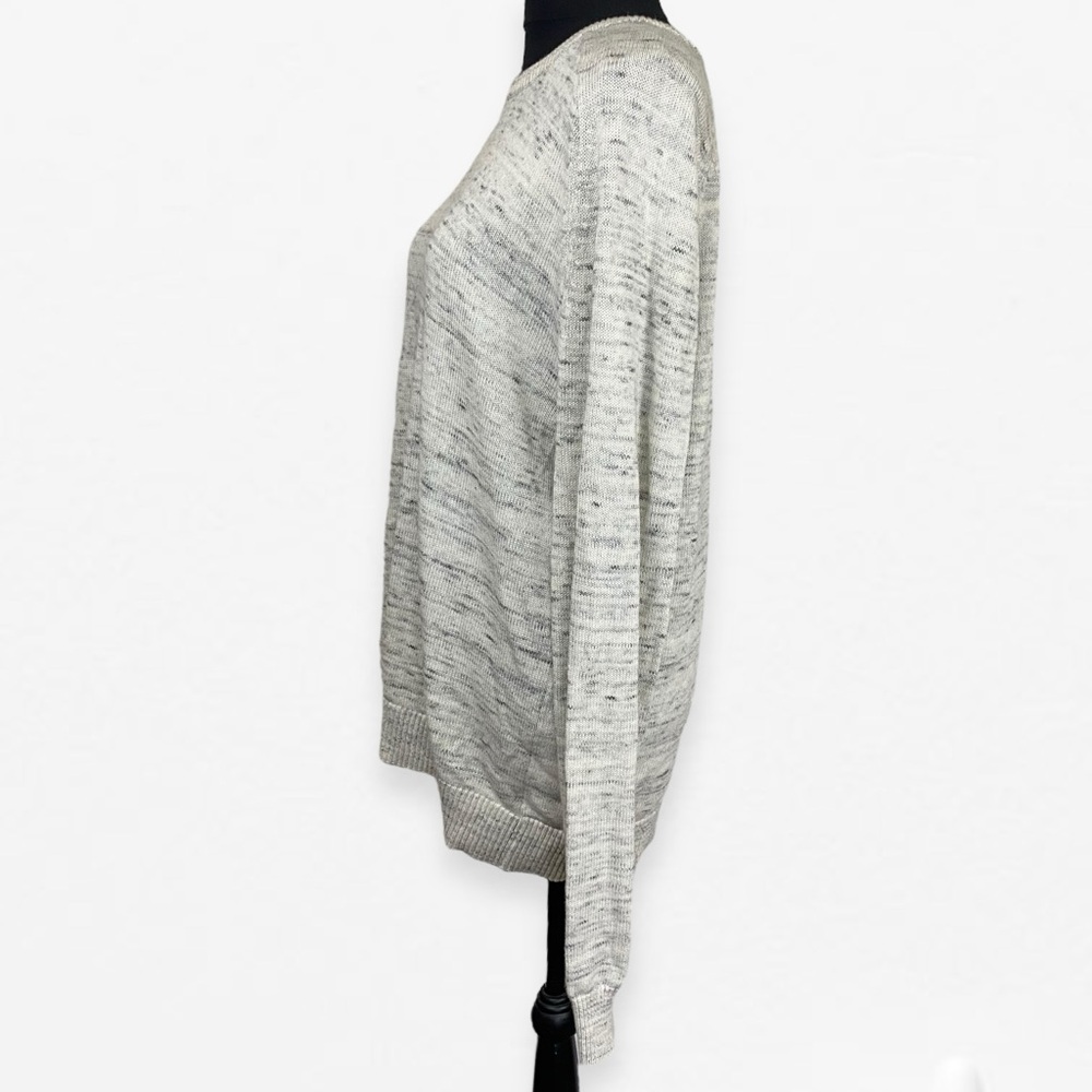 Merona wool blend soft Gray Crew Neck Sweater Classic Knit L - Picture 3 of 7